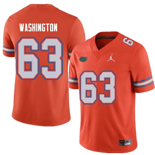 Men's NCAA Florida Gators James Washington #63 Stitched Authentic Jordan Brand Orange College Football Jersey VLV5065QJ